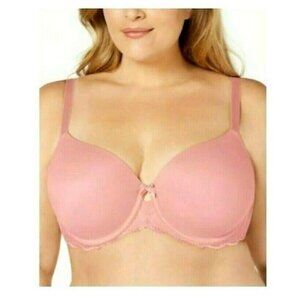 INC International Concepts Womens T Shirt Bra Plus Size 40DDD Pink with Lace NEW